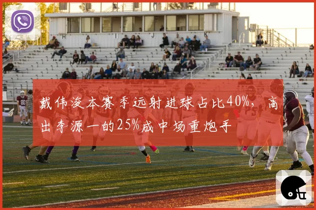 戴伟浚本赛季远射进球占比40%,高出李源一的25%成中场重炮手